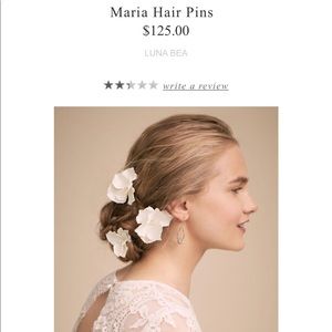 BHLDN Ivory Bridal Floral Hair Pins. New, unused.